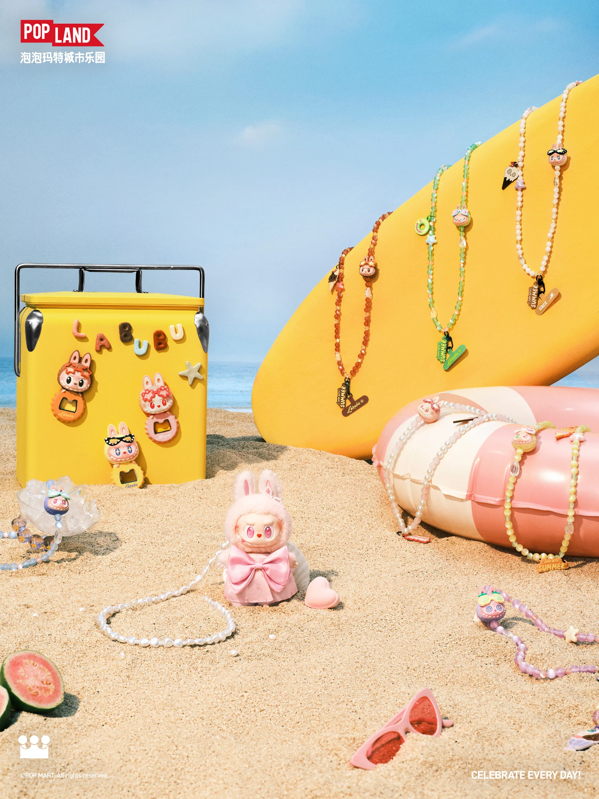 The Monsters (Labubu) Mokoko - Jump into Summer Plush Pendant